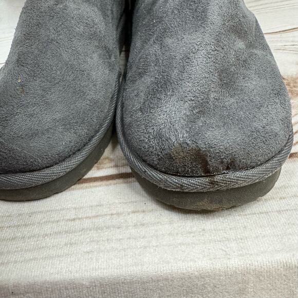 Muk Luks Gray Sherpa Lined Sweater Boots Size 9 - Picture 7 of 12